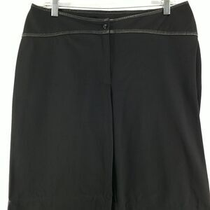 Bianca Nygard Pants Women's Nylon Size 10 Black Mid Rise Zipper Button Closure